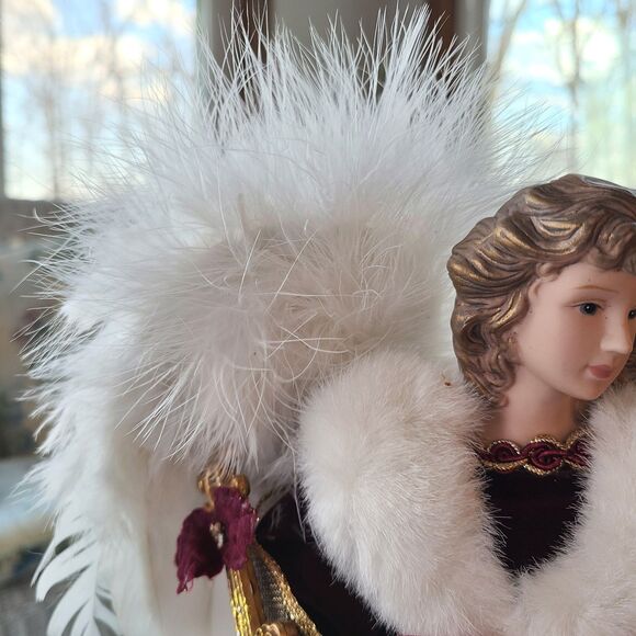 Vintage Heavenly Angel Christmas Tree Topper Or Shelf Sitter Holiday XMas Decor - Picture 5 of 10